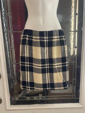 Ann Taylor LOFT Worsted Wool Checkered Plaid A-Line Skirt Size 10 / W30" L18''